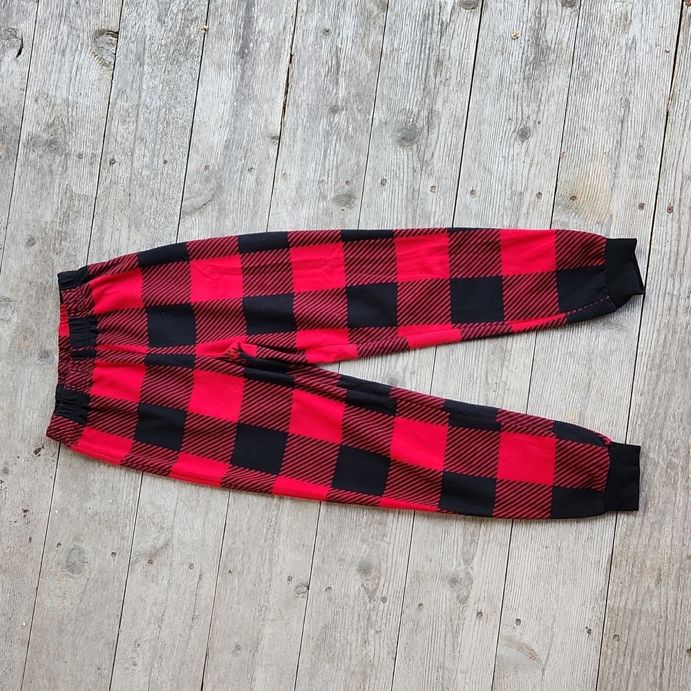 Red and Black Buffalo Plaid Fleece Jogger Lounge Pants 10/12 Christmas Holiday